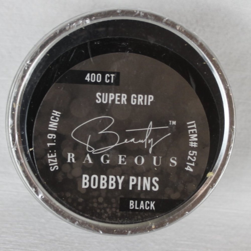 NWT 6 PACK Super Grip Black Bobby Pins 400 Ct Handy Reusable Tin Beauty Rageous